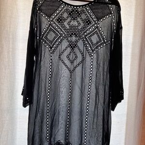 Club Monaco Black Sheer Tunic